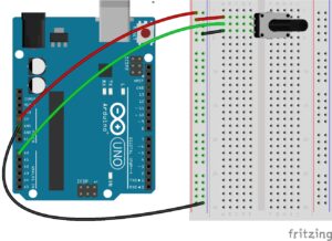 Diagrama de un potenciómetro con Arduino