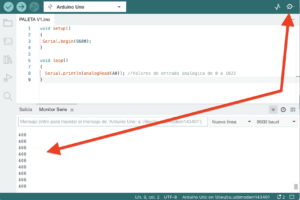 Boton de monitor serie en IDE de arduino